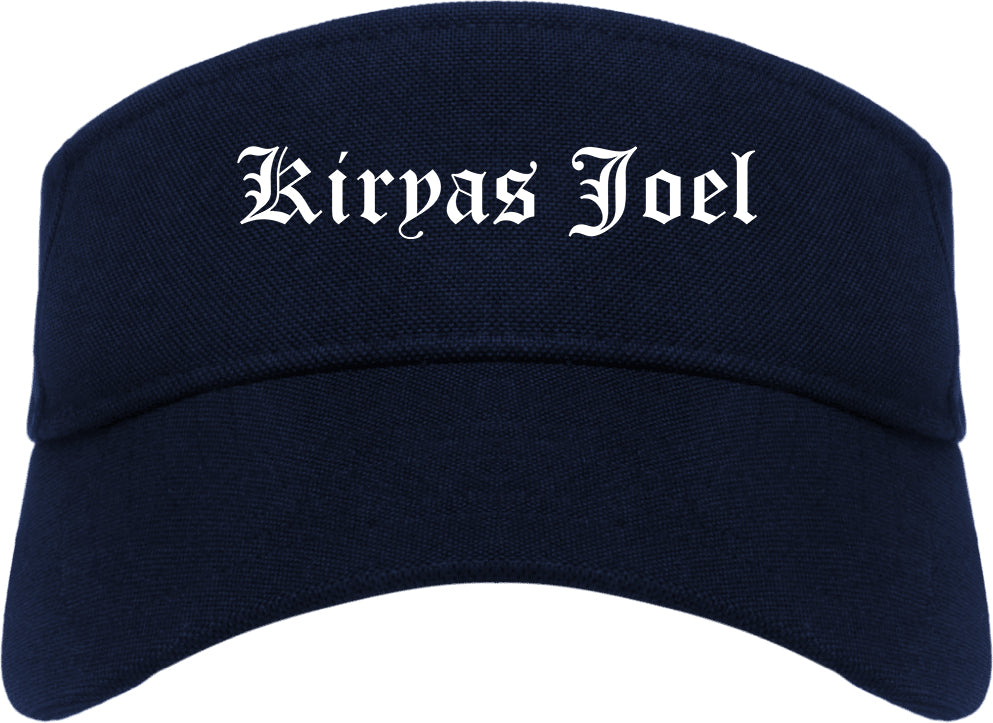 Kiryas Joel New York NY Old English Mens Visor Cap Hat Navy Blue