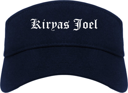 Kiryas Joel New York NY Old English Mens Visor Cap Hat Navy Blue