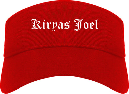 Kiryas Joel New York NY Old English Mens Visor Cap Hat Red