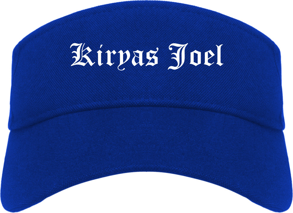Kiryas Joel New York NY Old English Mens Visor Cap Hat Royal Blue
