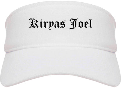 Kiryas Joel New York NY Old English Mens Visor Cap Hat White