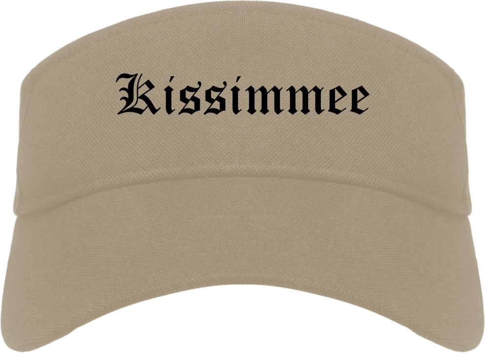 Kissimmee Florida FL Old English Mens Visor Cap Hat Khaki