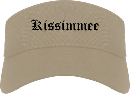 Kissimmee Florida FL Old English Mens Visor Cap Hat Khaki