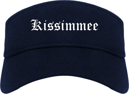 Kissimmee Florida FL Old English Mens Visor Cap Hat Navy Blue