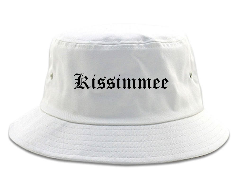 Kissimmee Florida FL Old English Mens Bucket Hat White