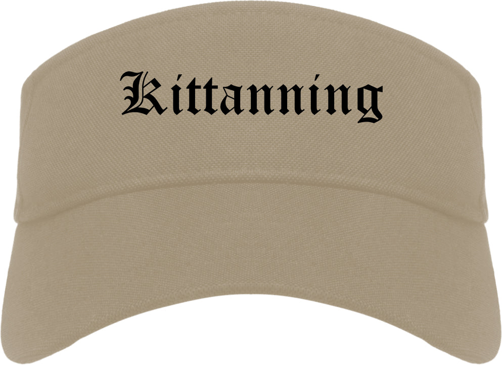 Kittanning Pennsylvania PA Old English Mens Visor Cap Hat Khaki