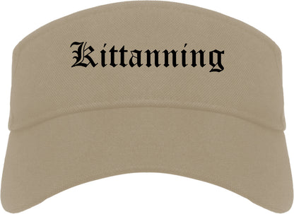 Kittanning Pennsylvania PA Old English Mens Visor Cap Hat Khaki