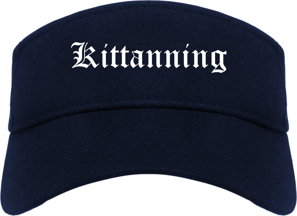 Kittanning Pennsylvania PA Old English Mens Visor Cap Hat Navy Blue
