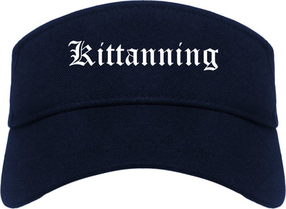 Kittanning Pennsylvania PA Old English Mens Visor Cap Hat Navy Blue