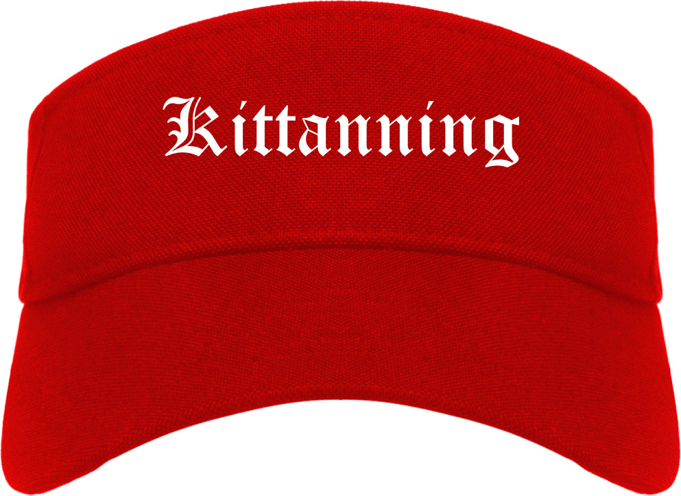 Kittanning Pennsylvania PA Old English Mens Visor Cap Hat Red