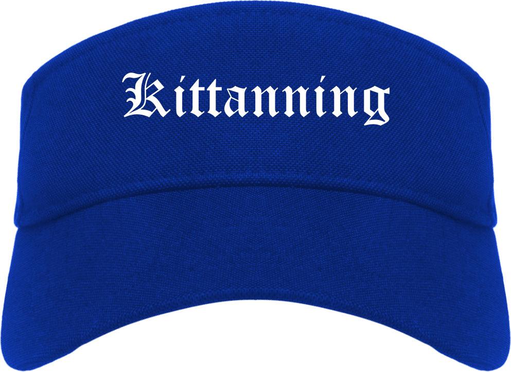 Kittanning Pennsylvania PA Old English Mens Visor Cap Hat Royal Blue