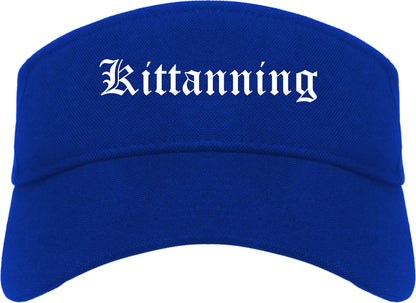Kittanning Pennsylvania PA Old English Mens Visor Cap Hat Royal Blue