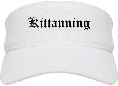 Kittanning Pennsylvania PA Old English Mens Visor Cap Hat White
