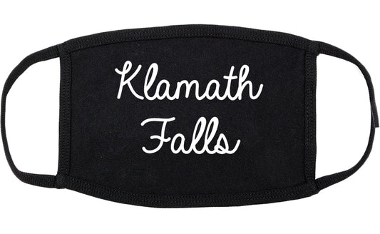 Klamath Falls Oregon OR Script Cotton Face Mask Black