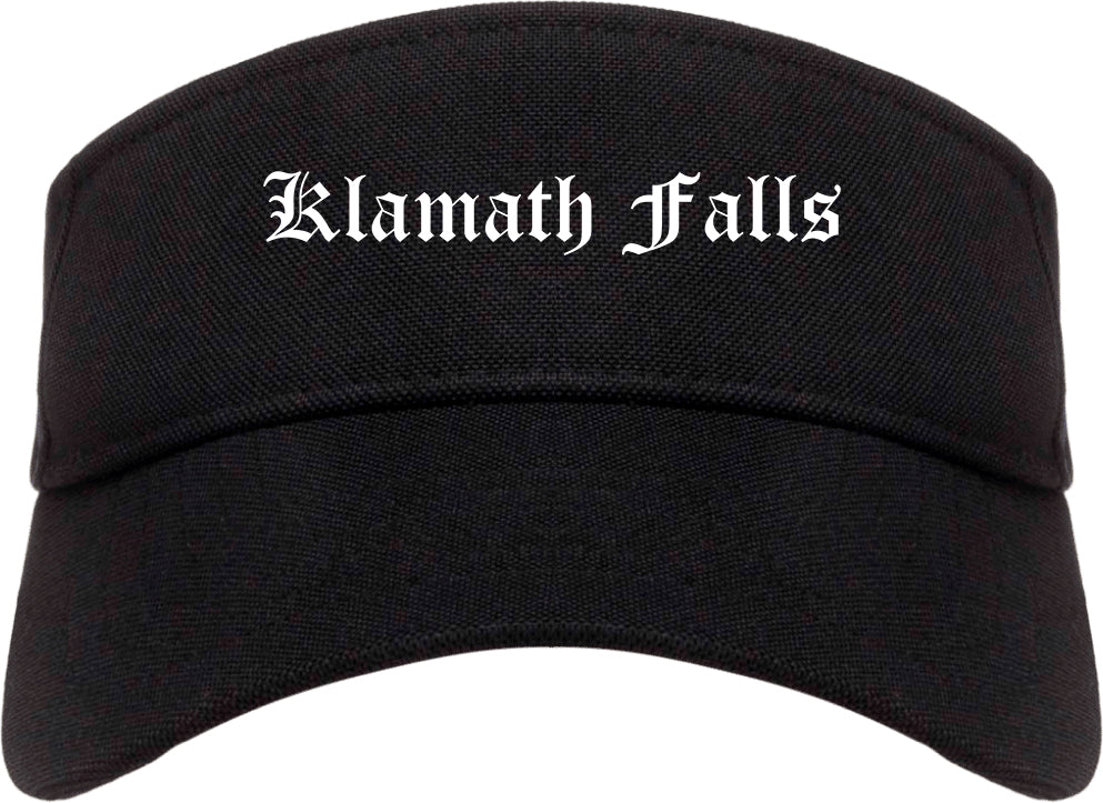 Klamath Falls Oregon OR Old English Mens Visor Cap Hat Black