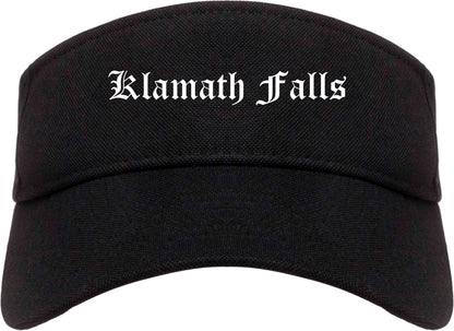 Klamath Falls Oregon OR Old English Mens Visor Cap Hat Black