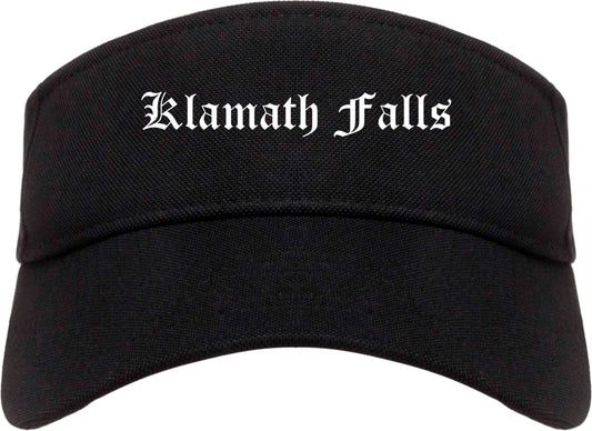 Klamath Falls Oregon OR Old English Mens Visor Cap Hat Black