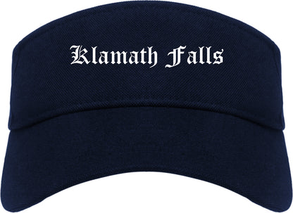 Klamath Falls Oregon OR Old English Mens Visor Cap Hat Navy Blue