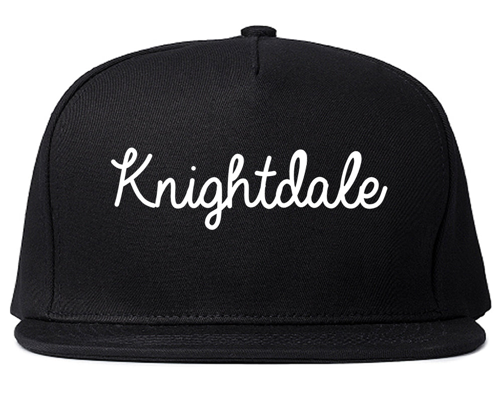Knightdale North Carolina NC Script Mens Snapback Hat Black