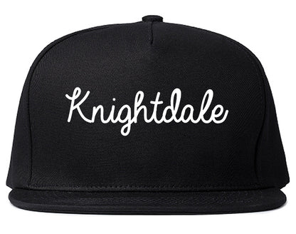 Knightdale North Carolina NC Script Mens Snapback Hat Black