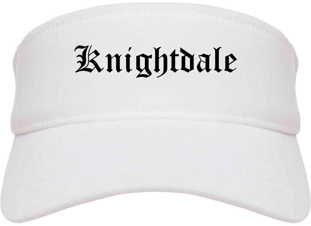 Knightdale North Carolina NC Old English Mens Visor Cap Hat White