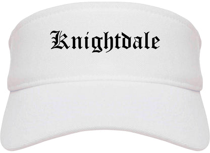 Knightdale North Carolina NC Old English Mens Visor Cap Hat White