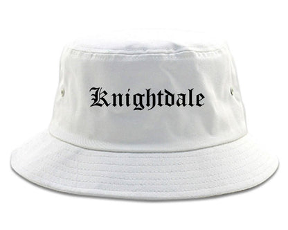 Knightdale North Carolina NC Old English Mens Bucket Hat White