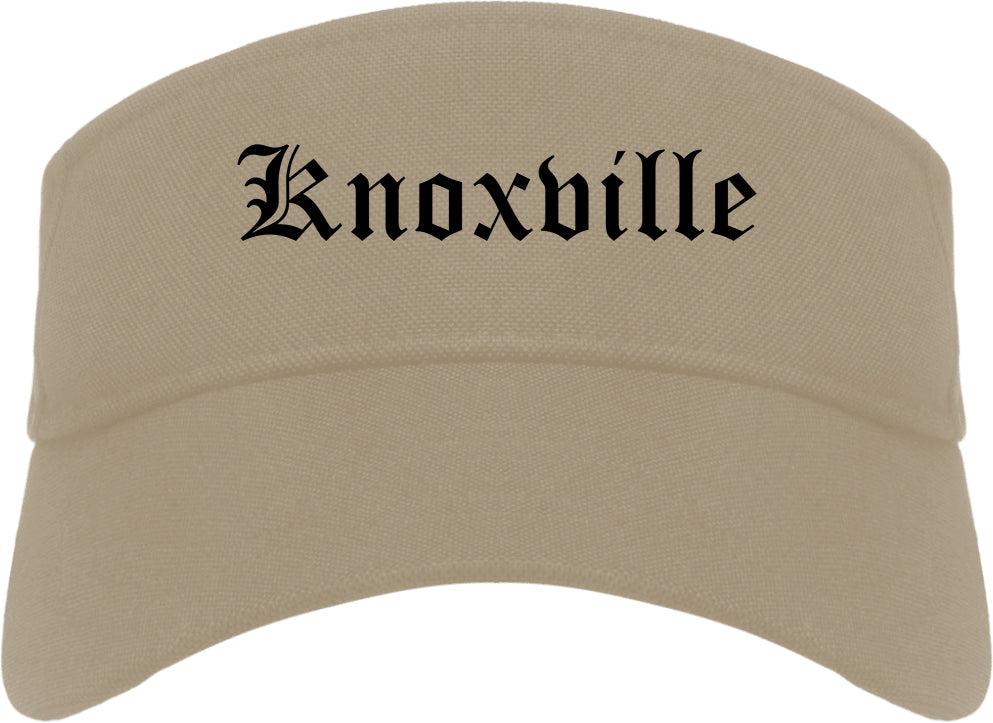 Knoxville Iowa IA Old English Mens Visor Cap Hat Khaki