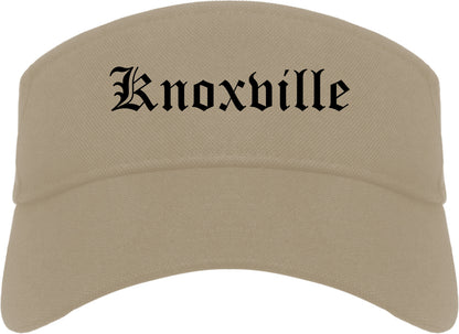 Knoxville Iowa IA Old English Mens Visor Cap Hat Khaki