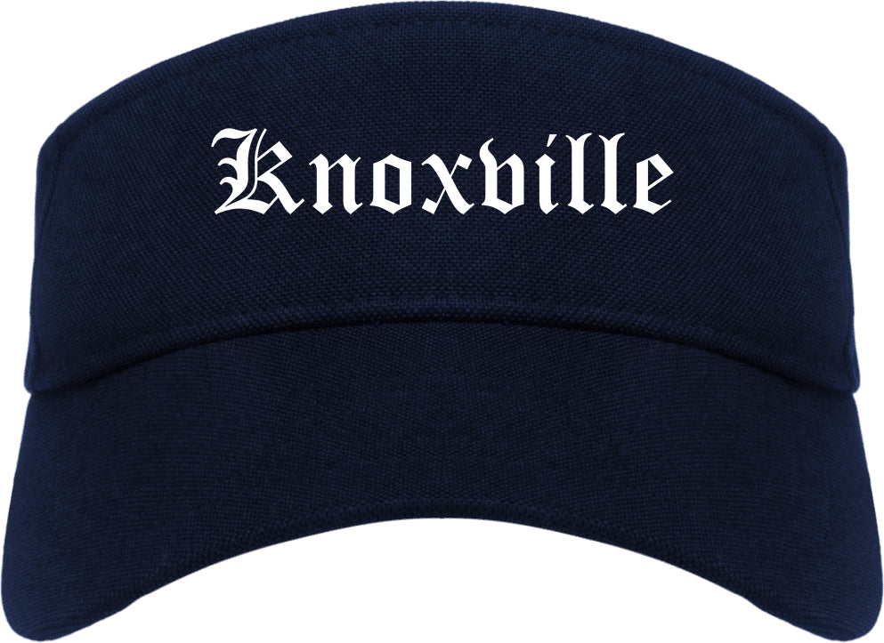 Knoxville Iowa IA Old English Mens Visor Cap Hat Navy Blue