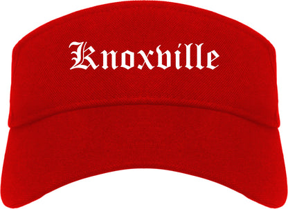Knoxville Iowa IA Old English Mens Visor Cap Hat Red