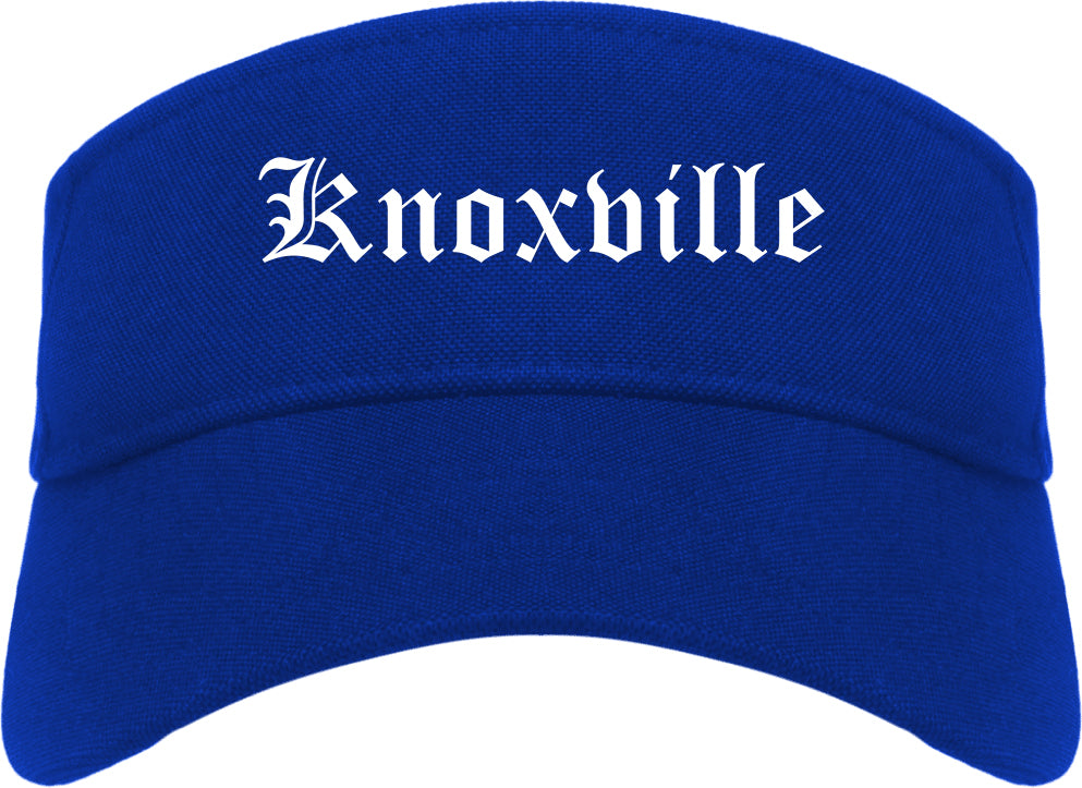 Knoxville Iowa IA Old English Mens Visor Cap Hat Royal Blue
