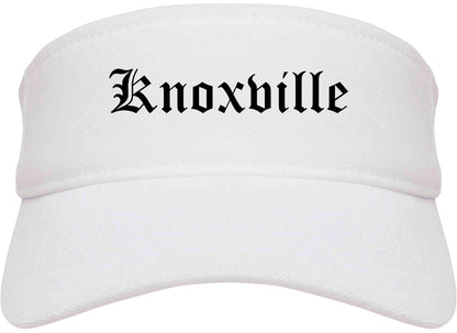 Knoxville Iowa IA Old English Mens Visor Cap Hat White