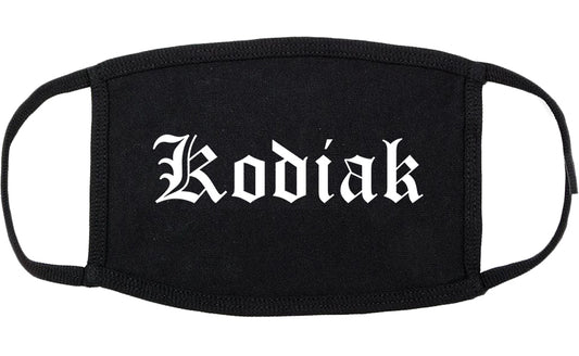 Kodiak Alaska AK Old English Cotton Face Mask Black