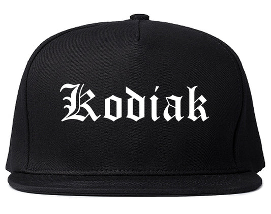 Kodiak Alaska AK Old English Mens Snapback Hat Black