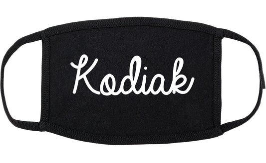 Kodiak Alaska AK Script Cotton Face Mask Black