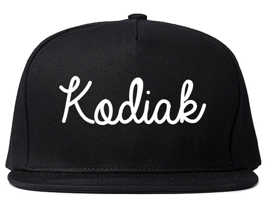 Kodiak Alaska AK Script Mens Snapback Hat Black
