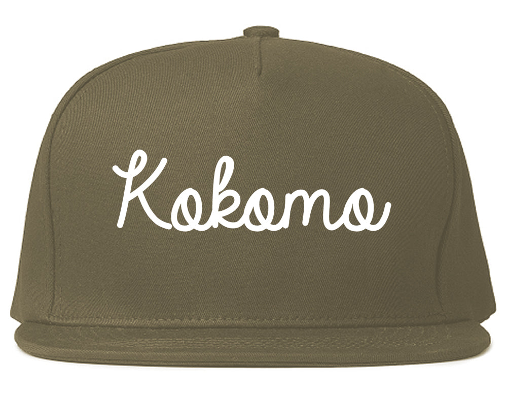 Kokomo Indiana IN Script Mens Snapback Hat Grey