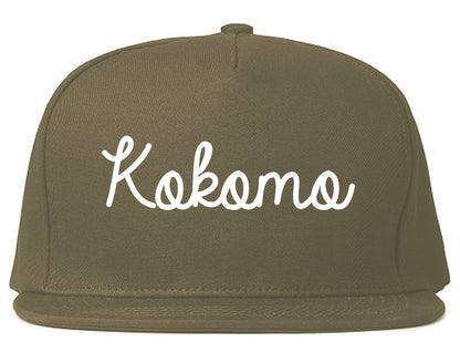 Kokomo Indiana IN Script Mens Snapback Hat Grey