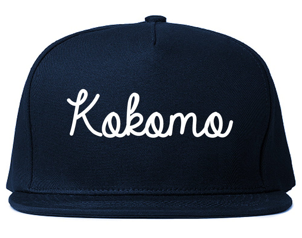 Kokomo Indiana IN Script Mens Snapback Hat Navy Blue