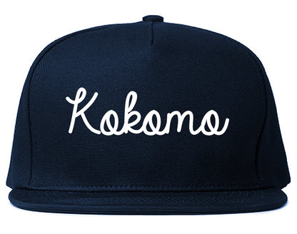 Kokomo Indiana IN Script Mens Snapback Hat Navy Blue