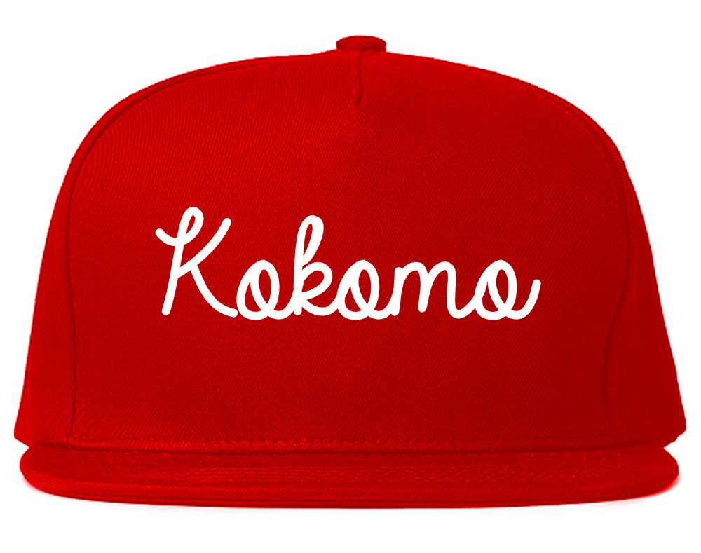 Kokomo Indiana IN Script Mens Snapback Hat Red
