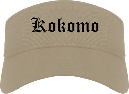 Kokomo Indiana IN Old English Mens Visor Cap Hat Khaki