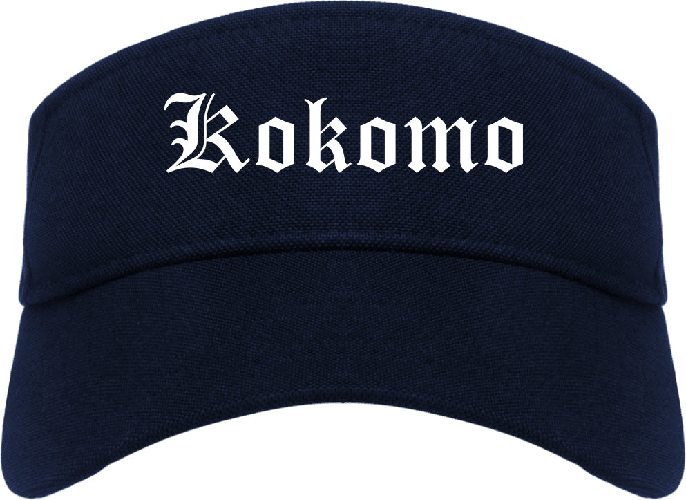 Kokomo Indiana IN Old English Mens Visor Cap Hat Navy Blue