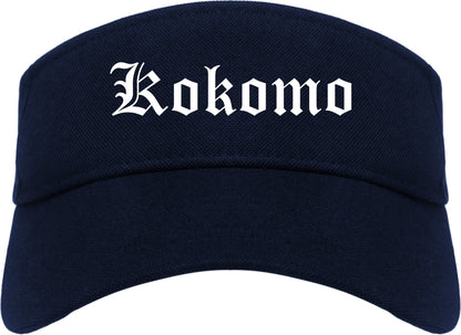 Kokomo Indiana IN Old English Mens Visor Cap Hat Navy Blue