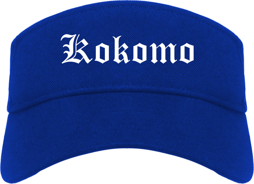 Kokomo Indiana IN Old English Mens Visor Cap Hat Royal Blue