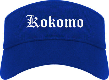 Kokomo Indiana IN Old English Mens Visor Cap Hat Royal Blue