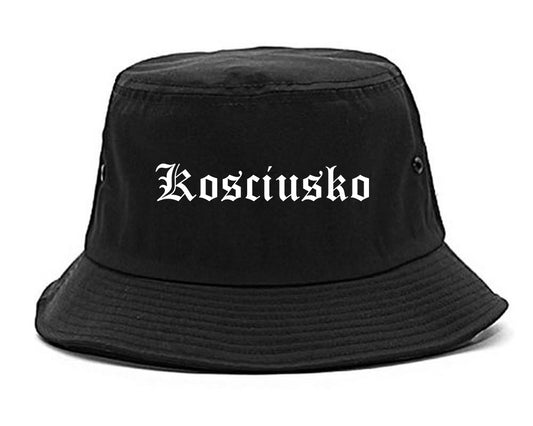 Kosciusko Mississippi MS Old English Mens Bucket Hat Black