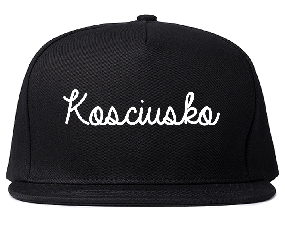 Kosciusko Mississippi MS Script Mens Snapback Hat Black