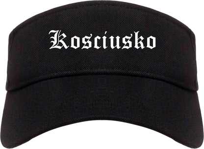 Kosciusko Mississippi MS Old English Mens Visor Cap Hat Black